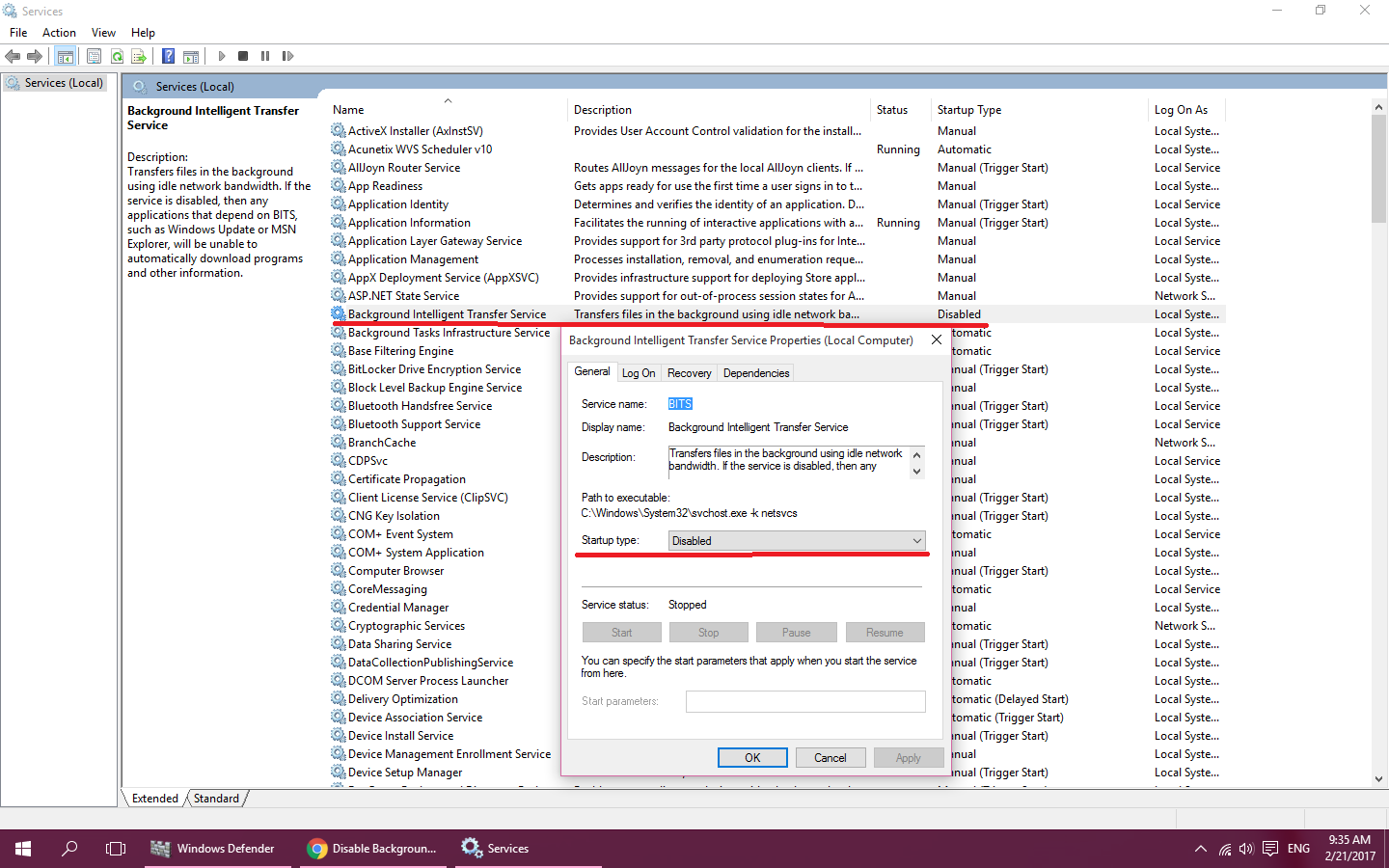 How Do I Permanently Disable Cryptographic Services in Windows 10